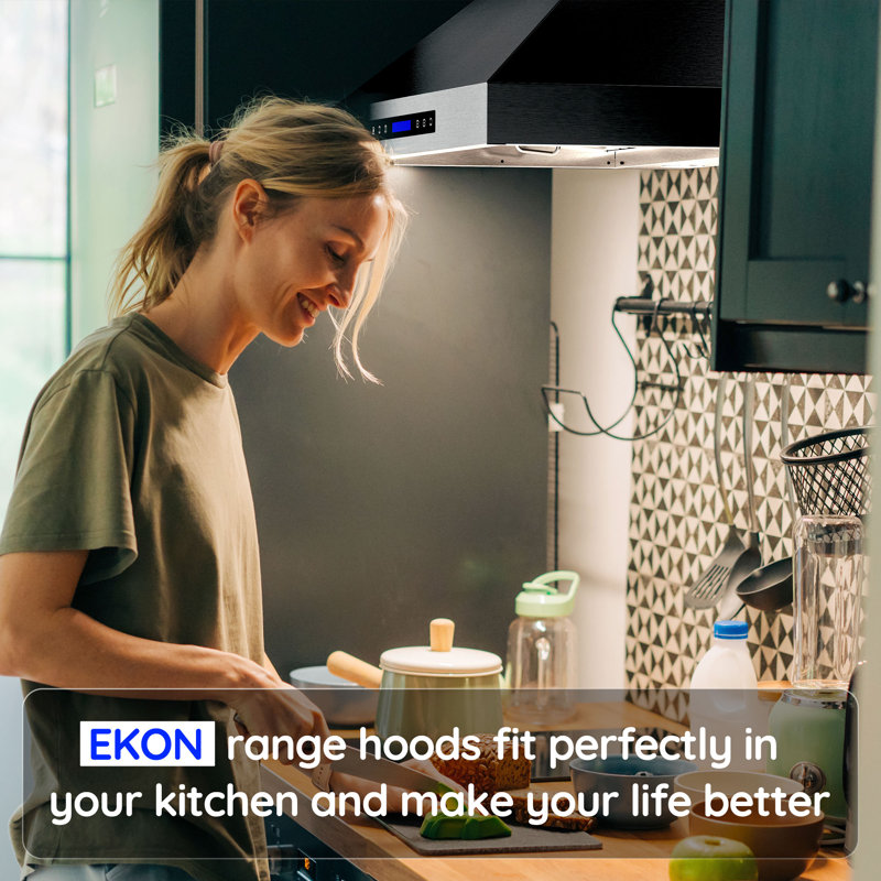 EKON KITCHEN EXPERT 36" 1000 CFM Convertible Wall Mount Range Hood in